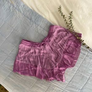 Free People Lilac Satin Sleep Shorts